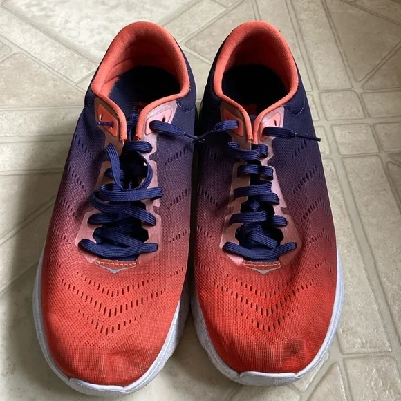 HOKA One One Men’s Size 10 Mach 2 Running Shoe Blue/Orange PROFLY Mesh - Picture 1 of 8